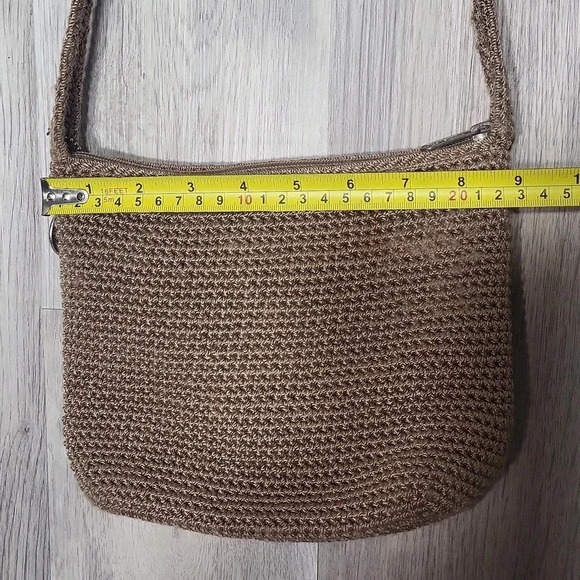 The Sak Taupe Handmade Crocheted Knit Woven Boho‎ Shoulder Bag - Picture 9 of 12